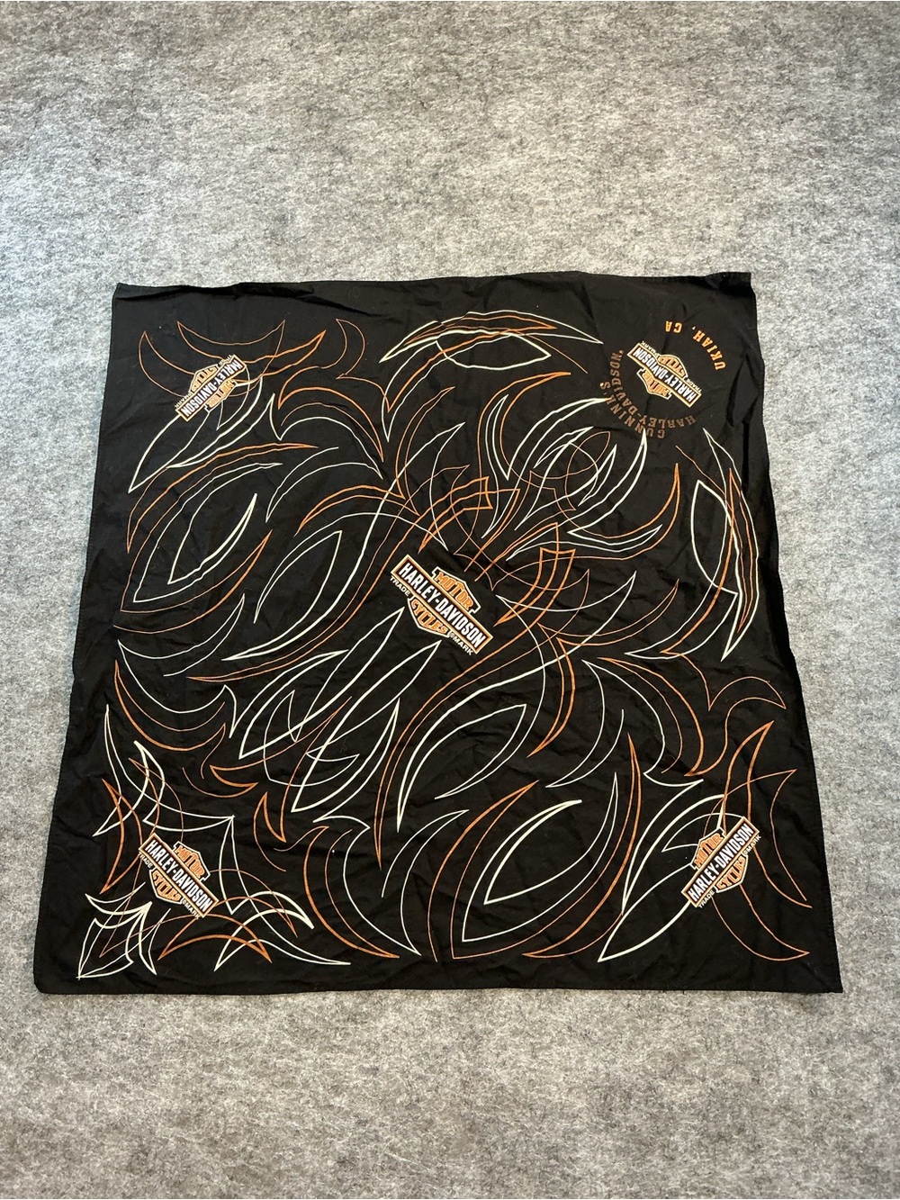 Harley-Davidson Black Orange Logo Bandana